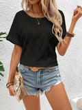 Fongt Wisht-Shirt Casual Women's Round-Neck Short-Sleeved Top