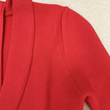 QUALITY Newest 2023 Fall Winter Designer Dress Women's Long Sleeve Notched Collar Knit