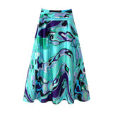 Fongt New Holiday Shawl Blouse Print Bra High-Waisted Half-Skirt Set