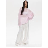 Fongt Spring Summer Hollow Sweater Women In Wind Loose Knitted Long-Sleeved Cover Ice Cream Fashion