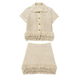 Fongt Women's Dress 2025 Fashion Suit High-Waist Mini Skirt Tuxedar T-Shirt Knitted Dress Comfortable Casual Style