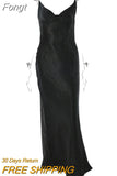 Backless Satin Dresses for Women 2023 Autumn Spaghetti Strap Sleeveless Party Night Clubwear Sexy Slip Dress