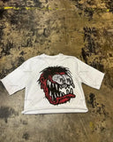 Gothic Trendy Brand T-Shirt Women Y2k American Harajuku Retro Street Devil Letter Print Oversized Couple Top-Outfit