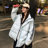 Winter Wear Down Cotton Jacket Female 2024 New Winter Thickened Korean Loose Small Students Cotton-Padded Jacket-Outfit