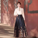Fongt Chinese Style Dragon Year Horse Face Dress Suit 2025 New Spring And Autumn Improved Ming Ancient Costume Two Sets