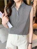 Summer Sleeveless Blouse Women Casual Striped Shirts Blouses Female Blusas Casual Ladies Office OL Blouses Basice Tops-Outfit