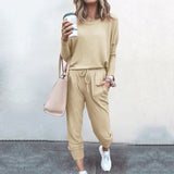 Fongt New Ebay Burst Round-Neck Solid-Color T-Shirt + Casual Trousers Fashion