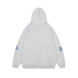 Fongt Retro Star Paste Cloth Hoodie Sweater Winter Loose Casual Men And Women Couples Cardigan