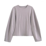 Fongt Women's INS Explosion Fashion Casual Round Collar Blouse + Casual Pants Set