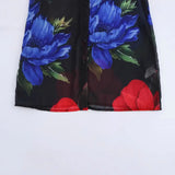 Fongt 2025 Shirt Top Women's Print Chiffon Autumn Flower Women's New