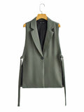 Fongt Sales Spring 2025 New T-Shirt Decorated Open Fork Vest Suit Vest