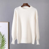 Soft Loose Knitted Cashmere Sweaters Women 2021 New Winter Loose Solid Female Pullovers Warm Basic Knitwear