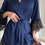 New Sexy Simulation Lace Long-Sleeved Pajamas Home Clothes Simple And Comfortable Leisure Home