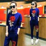 suit2022 Two Piece Set Top And Pants Tracksuit Women Outfits New Leisure Sport White Suit Korean Animal Print Spring