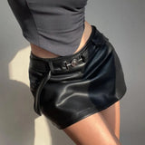 Fongt New 2023 Winter Women's Sexy Retro Pu Metal Trim Patchwork