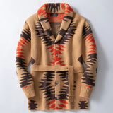 Fongt Men's Men's Vintage Heavy Industry Jacket Sweater Mid-Series Tie Tie Jacket