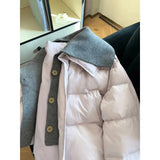 Fongt Taro Tweed Knitted Knitted Cotton Coat Women's Winter Winter Dress Short To Keep Warm Cotton Jacket