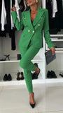 Fongt New Women's Pure Color Bred Suit Independent Fashion Leisure Pocket