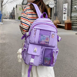 Women Large Capacity Travel Backpack Female Multi-pocket College Waterproof School Bags Transparent Pocket Laptop