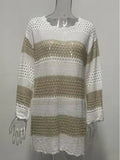 Fongt Beach Hooded Knitted Long-Sleeved Bikini Sunscreen Woman