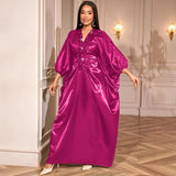 Fongt Spliced Sleeves Folded Baget Loose African Robes Evening Dress Dress Dress