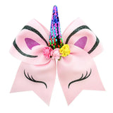 Quality 1piece Bow With Cute Ear Design Elastic Band Ribbon Bow With Unicorn Horn Hair Accessories Rope
