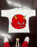 Gothic Trendy Brand T-Shirt Women Y2k American Harajuku Retro Street Devil Letter Print Oversized Couple Top-Outfit