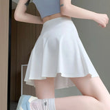 Fongt Skirts Summer Thin Women Wear Anti-Light Retling Abdominal Hip College Hips Yoga Skirt High Waist Half Skirt