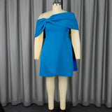 Fongt New Multi-Colored Shoulder Dress Sexy Wind Party Party Dress Dress Dress Dress