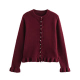 Fongt Women's Clothing 2025 Spring New Fashion Casual Temperament Folding Decorative Knit Coat
