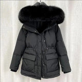 2023 Oversized Cotton Padded Jacket Parka Big Fur Collar Winter Down Jacket Women Thick Warm Parkas Female