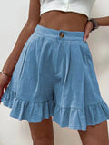 Fongt Women's Summer Wearing Casual Broad Legs Loose Shorts 2025 Summer New Women's High Waist Shorts