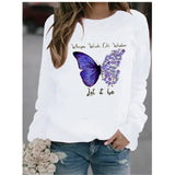 Long Sleeve O-Neck Loose Hoodie Fashion Ladies