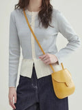 Fongt Striped 100 Folded Hem Knitted Women's Early Spring New Design Sense Of Small Gentle Comfortable Long-Sleeved Top