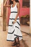 Fongt Summer New Simple U-Word Collar Ripple With Chest Solid Color A-Word Slip Skirt-88003-Outfit