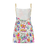 Women's Casual Chain Suspender Dress Fashion Sequined V-neck Backless A-line Short