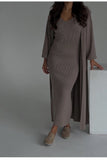 Fongt 2025 New Fashion Solid Color Long Knitwear Dress Elegant Suit Woman