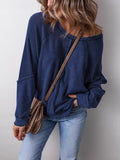Fongt Spring And Autumn Fashion Leisure Round Collar Long Sleeves Stitching Loose-Fitting Lady's Tat