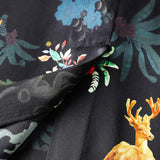 The Summer Of 2023, A New Black Heavyweight Small Suit Jacket For Women's Seven-Cent Sleeves Retro Brand Printed Loose Blouse-Outfit