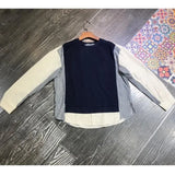 Fongt 2025 Spring And Autumn Tide Design Fashionable Two Splicing Stripes Loose Leisure Long-Sleeved Shirt Woman