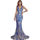 Fongt New Annual Evening Dress Sleeveless Sexy V-Neck Dress Party