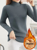 Thicken Half Turtleneck Sweater Women Pulls Oversized 4xl Sueter Warm Knit Tops Velvet Lined Slim Soft Knitwears