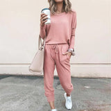 Fongt New Ebay Burst Round-Neck Solid-Color T-Shirt + Casual Trousers Fashion