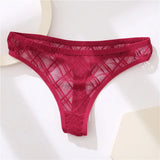 Women's Panties Mesh Lace Lingerie Temptation Low-waist Panties Transparent Hollow Out Briefs Women's Underwear