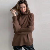 Women Turtleneck Sweater Knitted Loose Thick Fashion Autumn Winter Female Sweaters 2022 New Long Sleeve Soft Basic