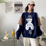 Color Bear Pullover Women's Spring 2022 New Fashion All-match Loose Pullovers Large Size Design Sense Printed