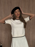 Fongt Spring/Autumn Festival New Women's Clothing Small Aroma Style Knitted Shirt Three-Piece Dress