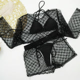Piece Swimsuit Women Micro Bikini 2022 Beach Cover Up Fishnet See Through Mesh Crop Top Long Pants Brazilian White