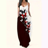 Fongt New Summer Cool Sling Dress Print Temperament Street Large-Size Dress Woman
