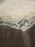 Patchwork Lace Button Down Corset Top-Outfit